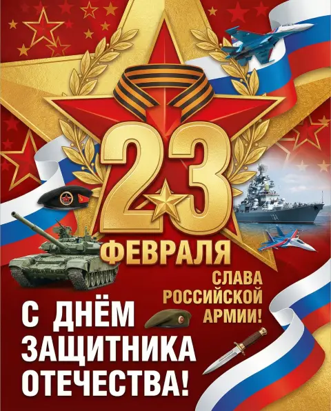Открытка 23 февраля С Днем защитника отечества