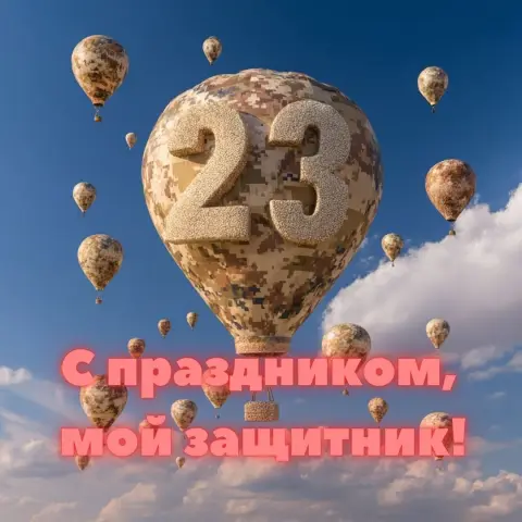 С 23 февраля с поздравлением — с 23 февраля открытка красивая