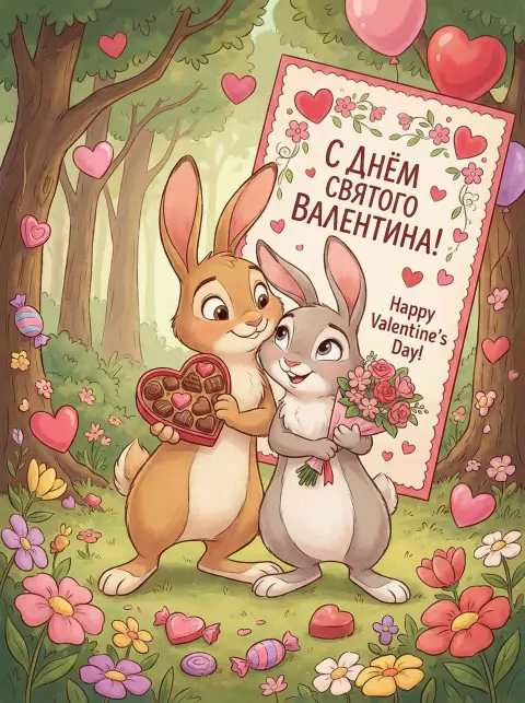 Валентинка открытка — день святого валентина открытка