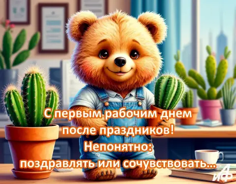 С началом нового трудового года — открытка