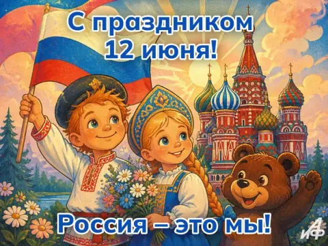 День России 12 июня — открытка с 12 июня ко дню россии