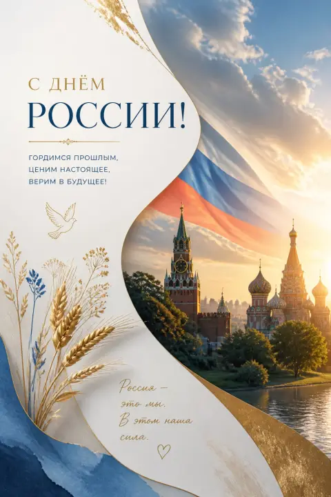 С Днем России открытки красивые — на день россии