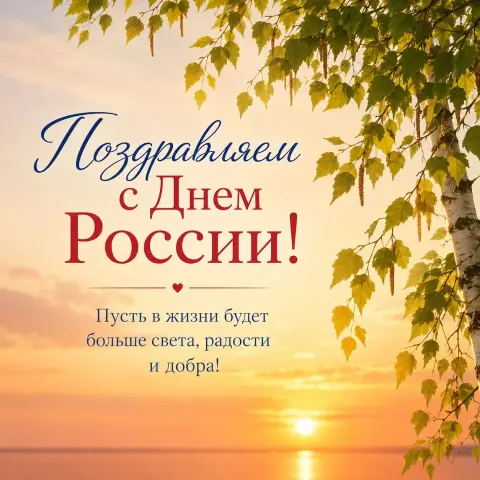 Поздравление С Днем России — открытка 12 июня день россии