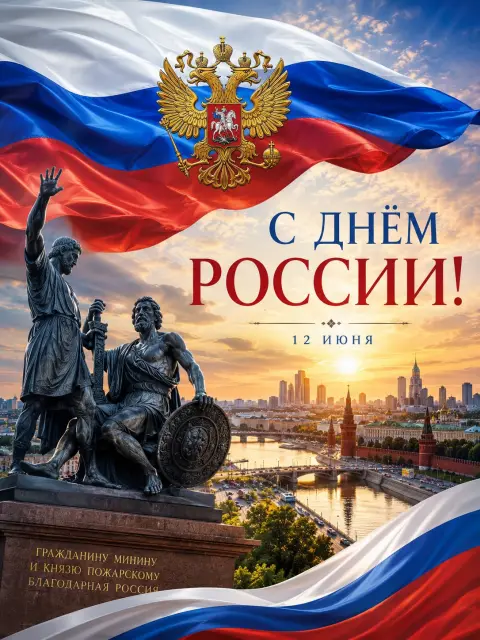 С Днем России и днем города — 12 июня день россии