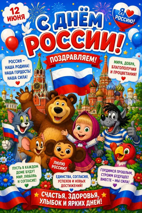 С Днем России для детей — с день россии