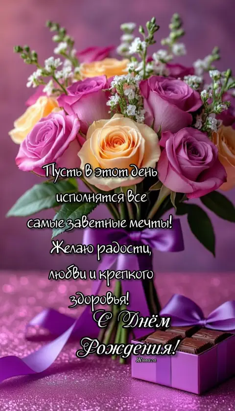 Открытки с днем рождения для женщин красивые