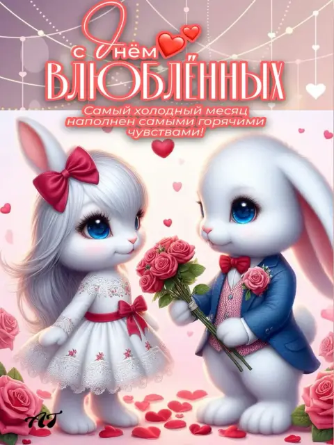 День влюбленных открытка — день святого валентина 14 февраля