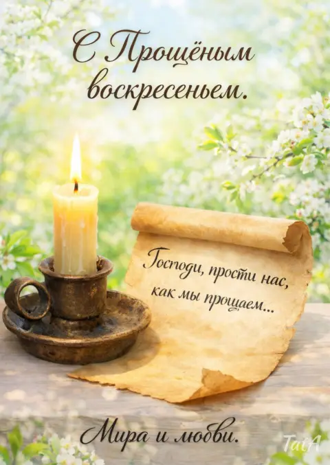 Прощенное воскресенье открытки красивые — просить прощения в прощенное воскресенье