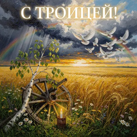 Открытки С Днем святой троицы — троица открытка