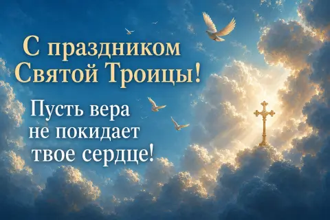 Праздником святой троицы — святая троица открытка