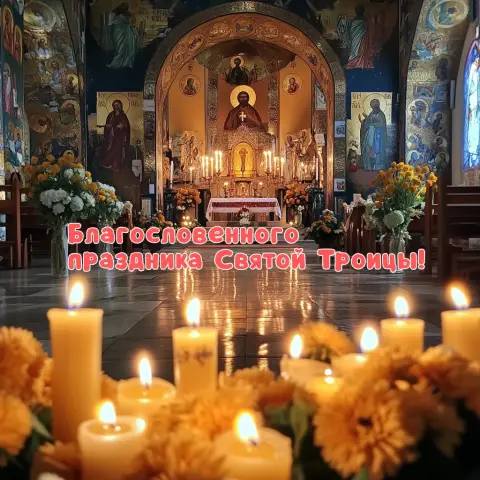 Праздник святой троицы — открытка с троицей