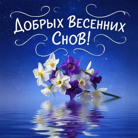 Открытки спокойной ночи красивые весенние — пожелания доброй весенней ночи
