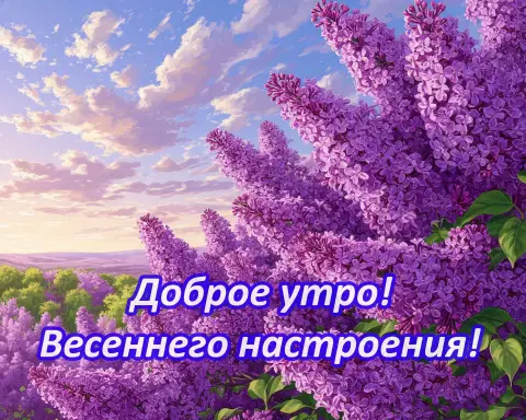 Открытки с добрым майским утром красивые — майская сирень