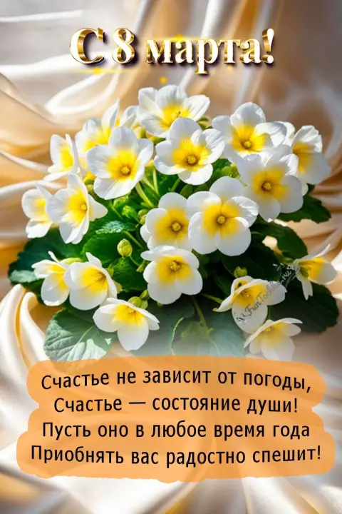 С праздниками 8 марта — открытка с 8 марта со стихами