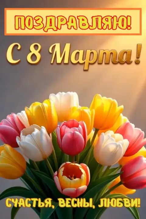 Красивое поздравление 8 марта — с праздником 8 марта