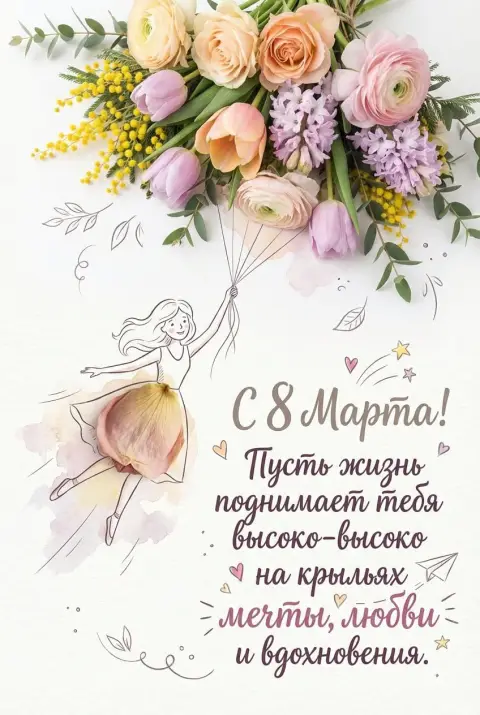 8 марта открытк — поздравительная открытка