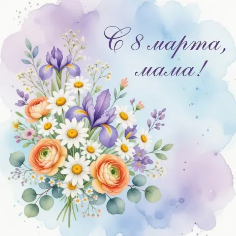 Открытка к 8 марта для мамы — открытка \ 8 марта\