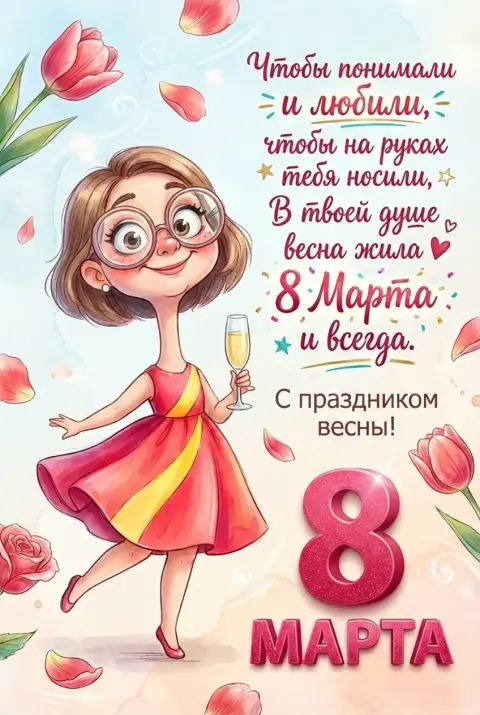 Открытку к 8 марта — с праздниками 8 марта