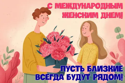 Открытка международный женский день — с международным днем 8 марта