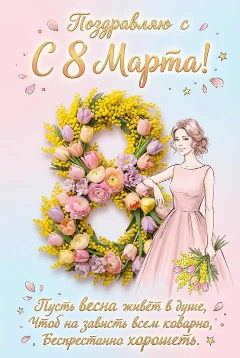 8 марта открытк — открытка на 8 марта 2026