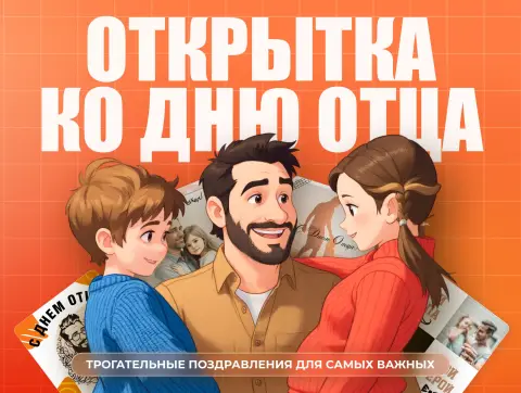 Открытка ко дню отца — поздравление с днем отца