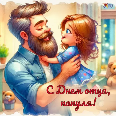 С Днём отца открытка — поздравление с днем отца от дочери