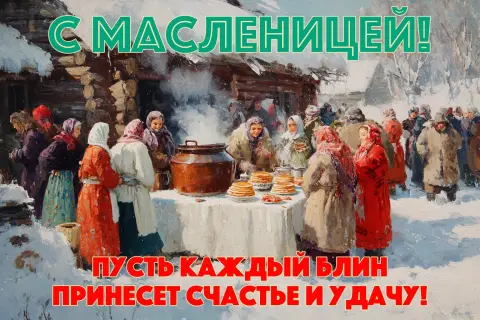 Открытки с праздником масленица — красивая открытка с масленицей