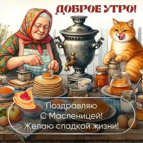 Поздравить с масленицей — доброго утра с масленицей