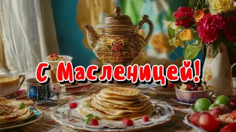 Открытка поздравление с масленицей — широкая масленица