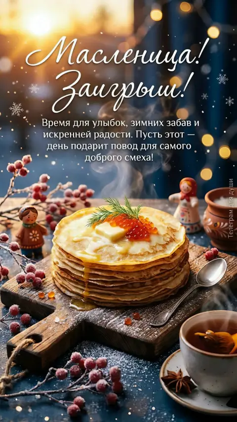 Доброе утро с масленицей — открытка масленица