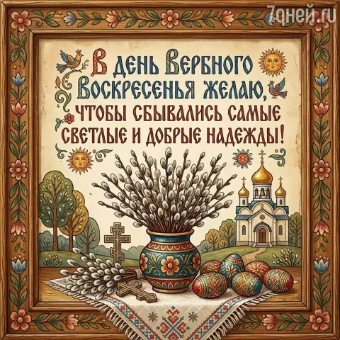 Открытки С Днем вербного воскресенья — поздравление с вербное воскресенье