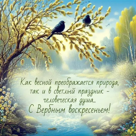 Поздравление с вербным воскресеньем открытка — вербного воскресенья