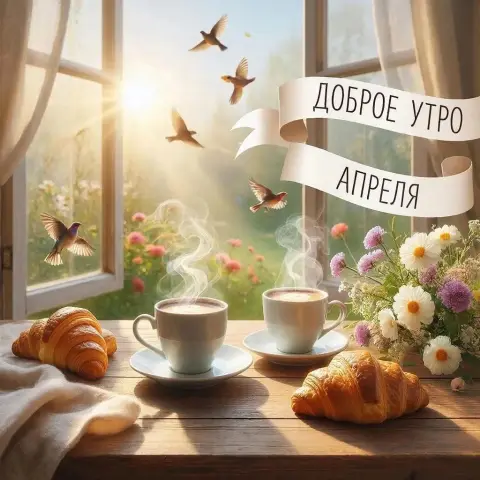 Апрель с добрым утром — открытки с добрым утром апрельские