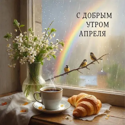 Открытки с добрым утром апрельские — доброго утра апрель