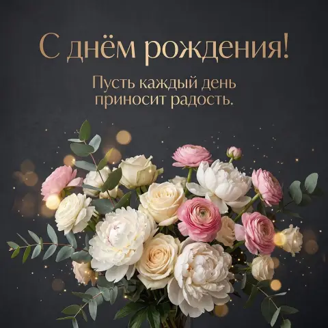 Открытка С Днем рождения — поздравительная открытка