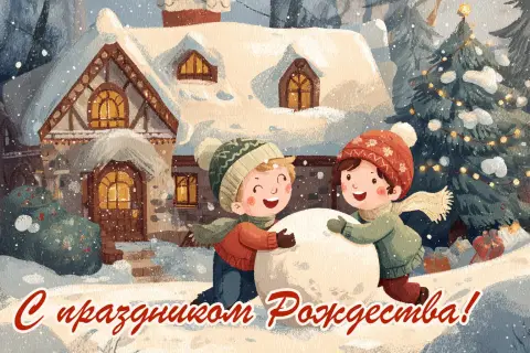Открытки и поздравления с рождеством — поздравление с рождеством 2026