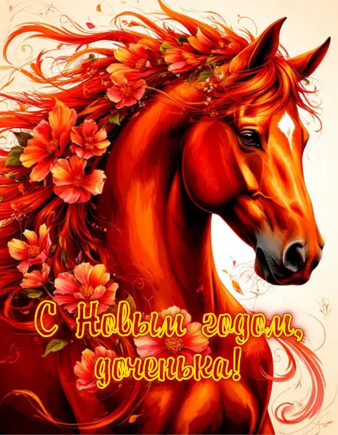 С годом лошади поздравления — с новым годом лошади открытка