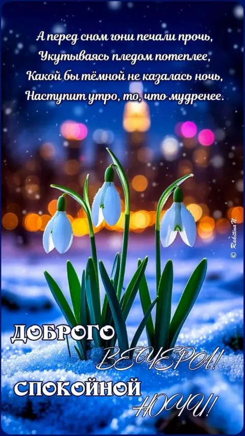 Добрый вечер и спокойной ночи весенние