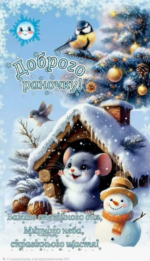 Открытки с добрым утром зимние красивые и хорошим настроением
