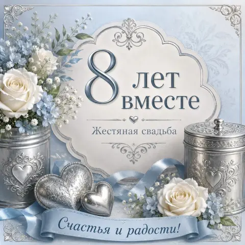 С годовщиной 8 лет свадьбы поздравления — открытки с днём свадьбы 25 лет