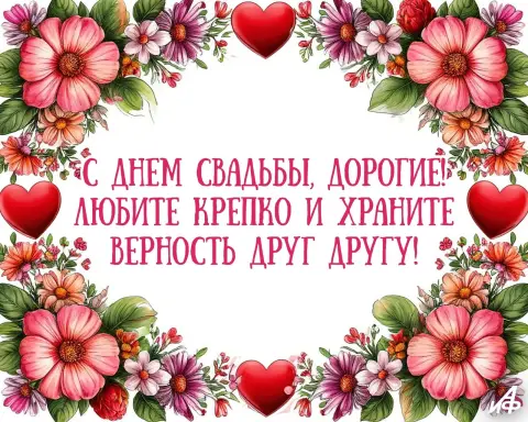 С Днем свадьбы открытка — с днем свадьбы поздравления красивые
