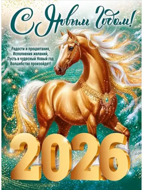 Поздравление с новым годом лошади — открытки с новым 2026 годом
