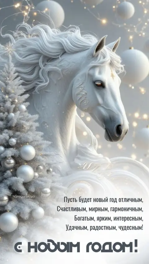 Новый год лошади — открытки с новым годом лошади 2026