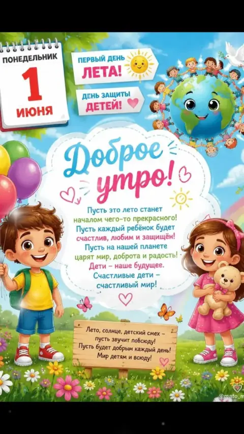 Доброе утро день защиты детей — 1 июня с днем защиты детей