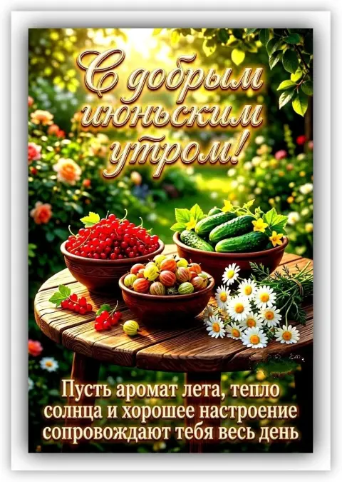Открытки с добрым июньским утром — доброго июньского утра открытки