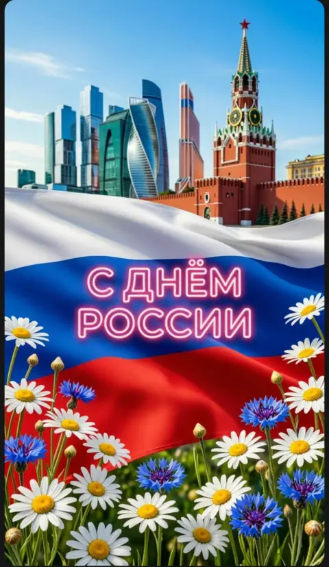 День России 12 июня открытки — поздравление с днем россии 12 июня