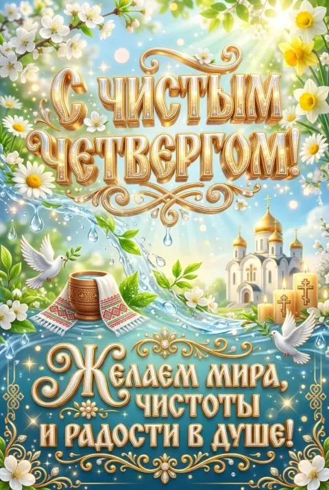 Открытки с чистый четверг поздравлениями — открытка с чистым четвергом красивые