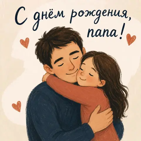 Открытки С Днем рождения папе от дочери — поздравление для папы на день отца