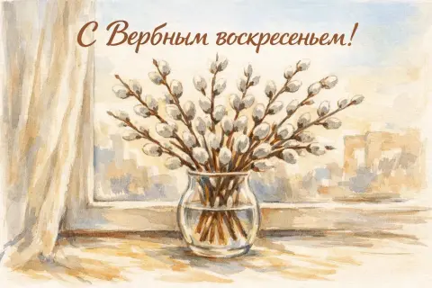 Вербного воскресенья — открытку вербное воскресенье