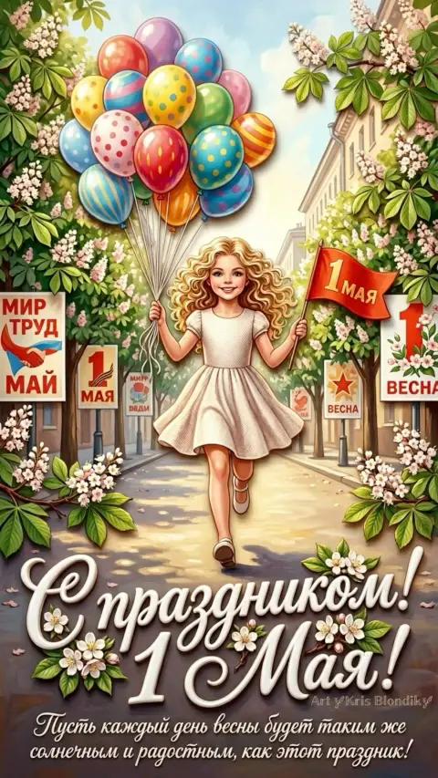 1 мая праздник весны и труда — открытку 1 мая